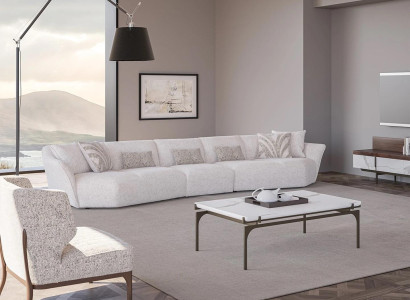 Luxury Set 2-piece Living room Sofa Five-seater Textile Sofa Furnishings Coffee table
